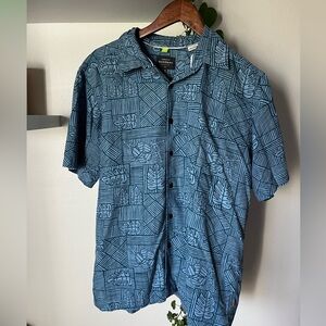 Quiksilver Men's Blue Geometric Shirt